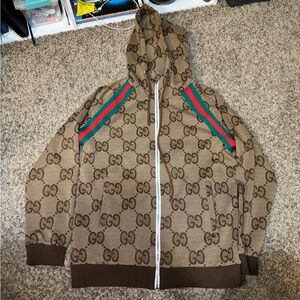 Gucci Zip-Up Hoodie - Size Large (Oversized)